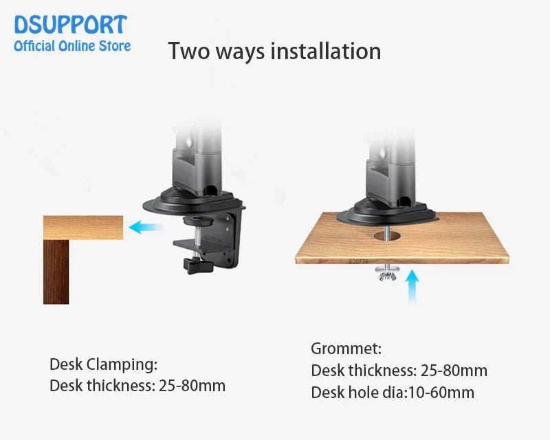 Doppelter Monitorarm | 22"-32" | Vollbeweglich | Gasfeder | Ergonomisch