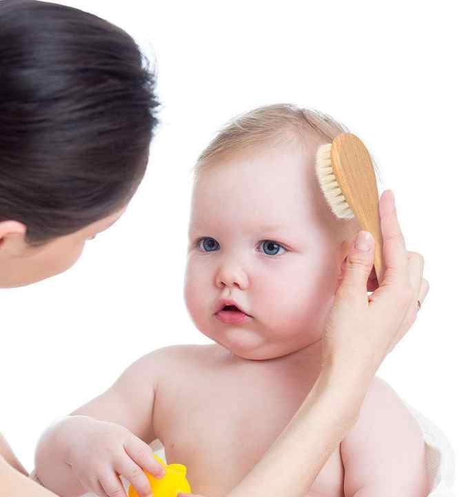 Frendorf | Baby Bürste und Kamm Set – Holzhaarbürste mit Naturborsten für Neugeborene