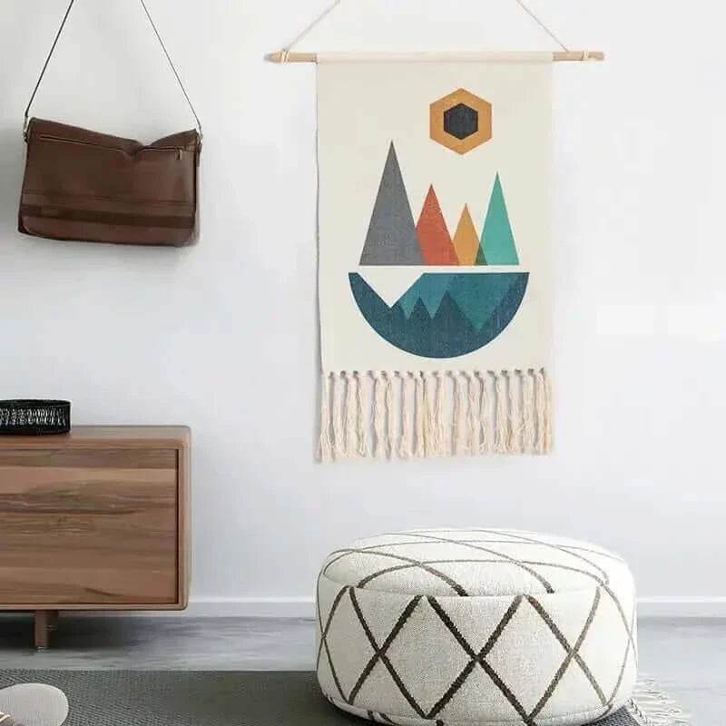 Macrame Hängender Baumwollteppich