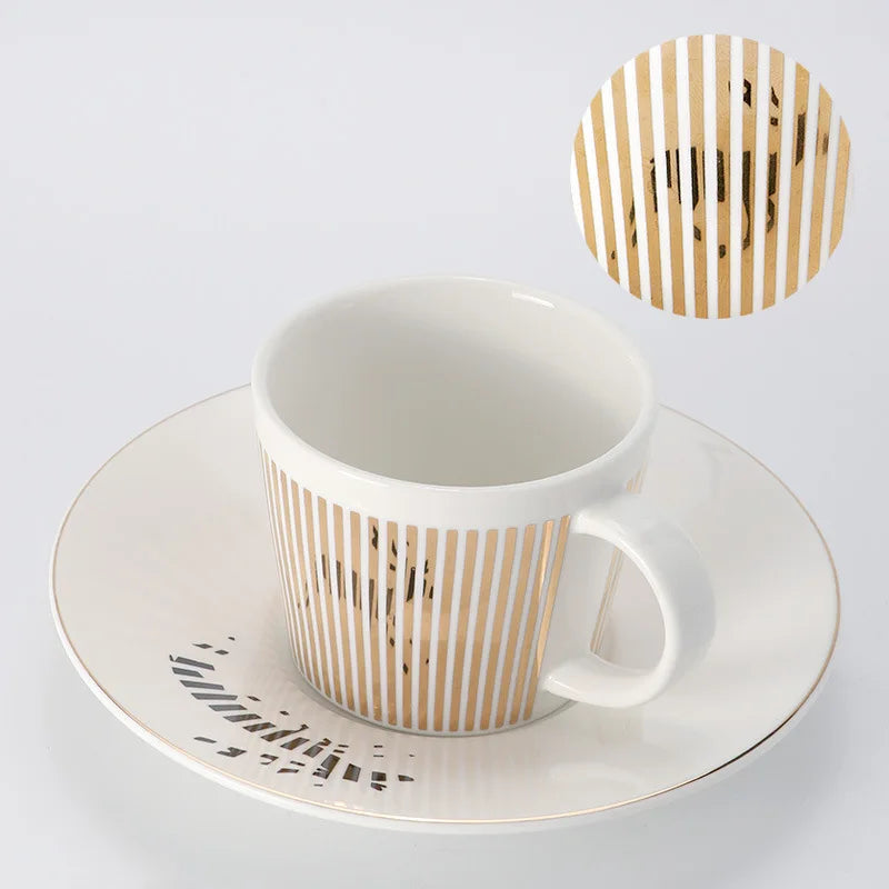 Kreative dynamische Spiegelreflexbecher Leopard anamorpher Zebra-Becher Luycho Kaffee Tee Becher Set mit Untersetzer 90ml-225ml