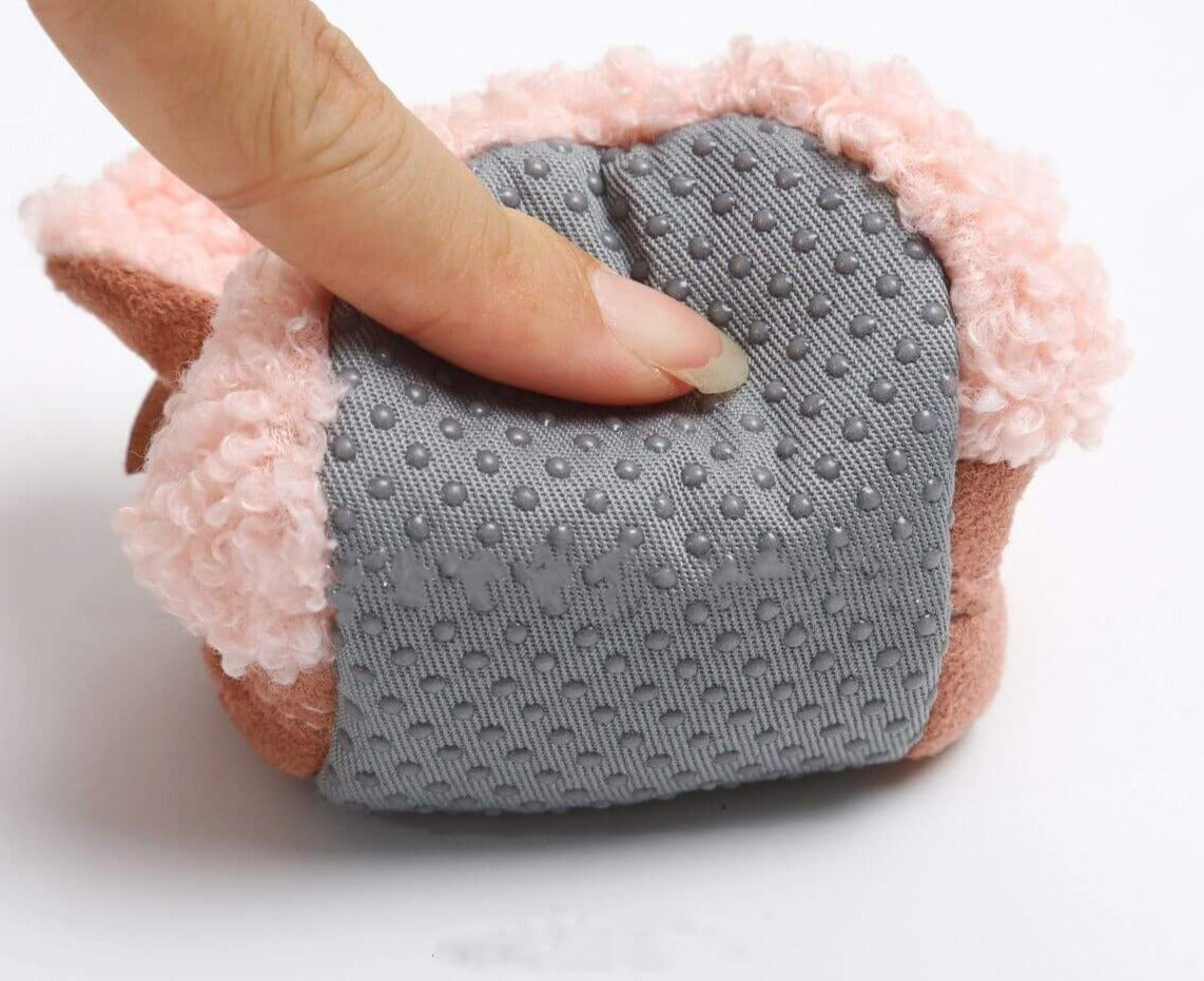 Frendorf | Weiche rutschfeste Lauflernschuhe für Babys mit Lamm-Motiv – Schrittchenwarm
