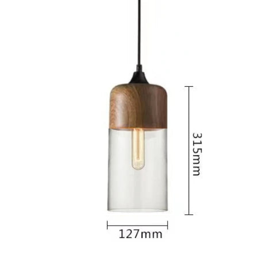 Frendorf | EternaGlow Pendelleuchte aus Glas und Holz | Elegantes Design für Ihr Zuhause