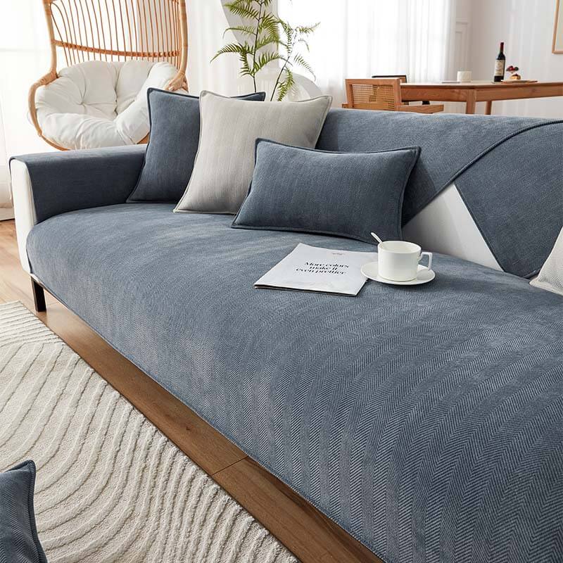 Fischgräten Chenille Stoff Wasserdicht & Antifouling Sofa-Bezüge