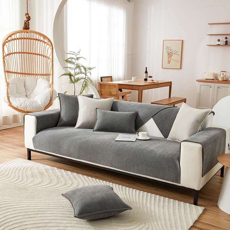 Fischgräten Chenille Stoff Wasserdicht & Antifouling Sofa-Bezüge