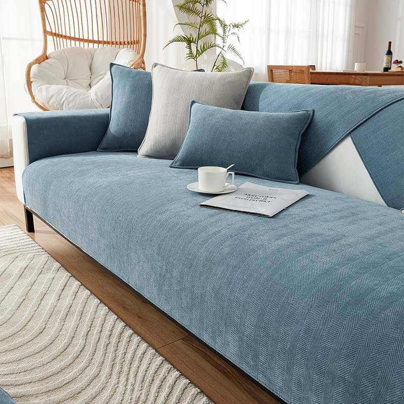 Fischgräten Chenille Stoff Wasserdicht & Antifouling Sofa-Bezüge