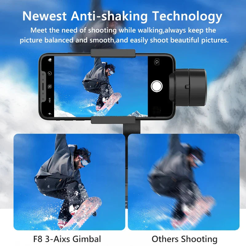 Frendorf | 3-Achsen Handheld Gimbal Stabilizer mit Zubehör - Anti Shake Smartphone Video Halter für Android & iPhone
