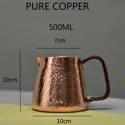 500 ml reines Kupfer Latte Kanne Milchkännchen Wassertöpfe Wasserkocher Hammer Handwerk Trinkgeschirr Geschirr