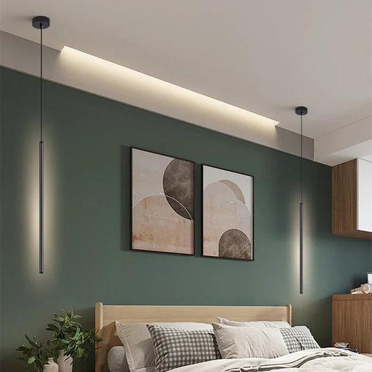 Nordic LED Pendelleuchte: Minimalistisches Design mit kreativen Linien, perfekt für das Schlafzimmer, Essbereich