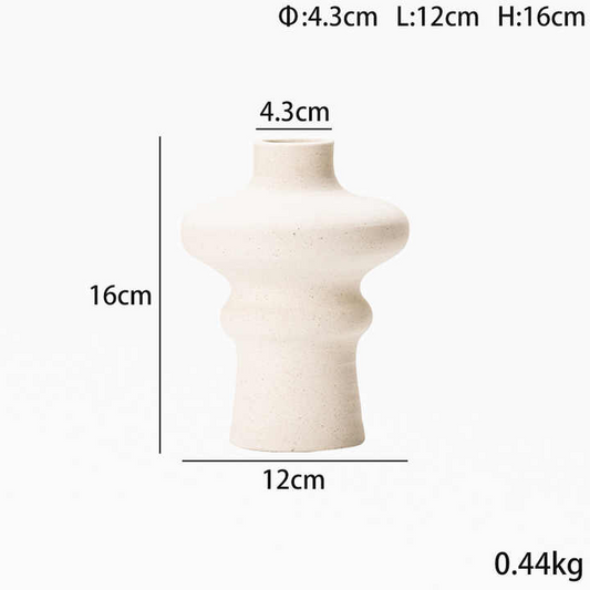 Frendorf | Breite Cone Indented Handmade Pflanze Kreisförmige Hochzeitsvase Nordische Keramike Vase