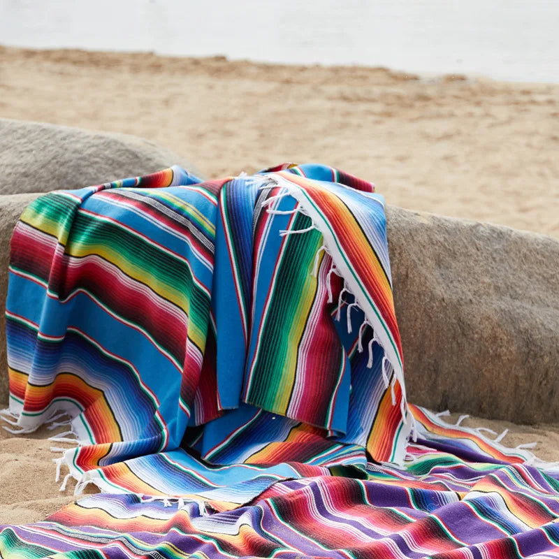 Boho Vibrant Mexikanische Serape Decke