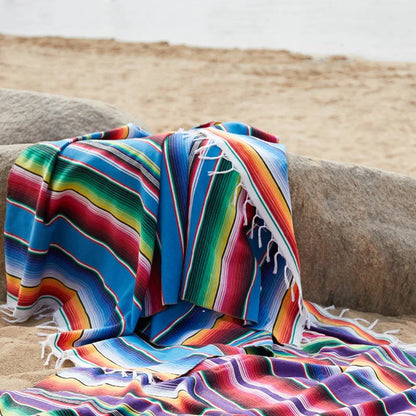 Boho Vibrant Mexikanische Serape Decke