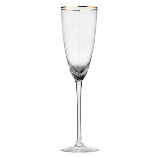 Frendorf | 260ml Hammer Champagnerglas klar mit goldenem Rand