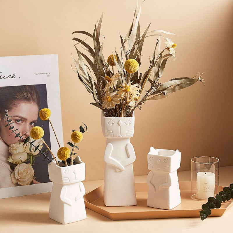 Katze Keramisch Kreative Vase