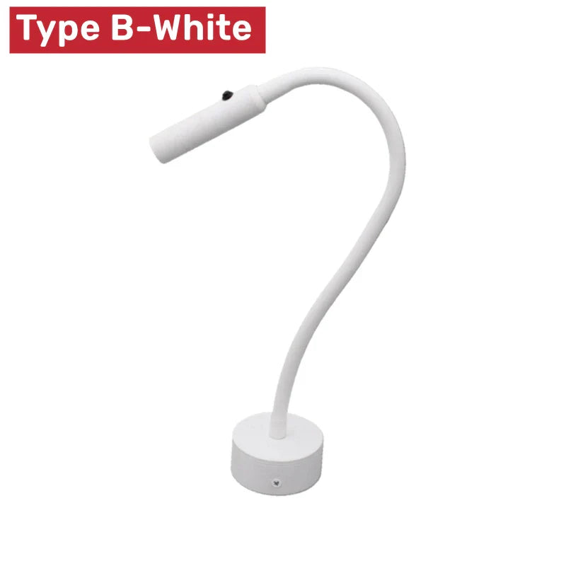 Moderne Flexible LED-Lese-Wandlampe mit Schalter für Schlafzimmer und Studium - 1W/3W