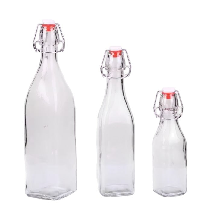 Frendorf | 1000ml Klare Leere Trink-Enzymgetränk Bier Saft Wasser Milch Glasflaschen mit Bügelverschluss