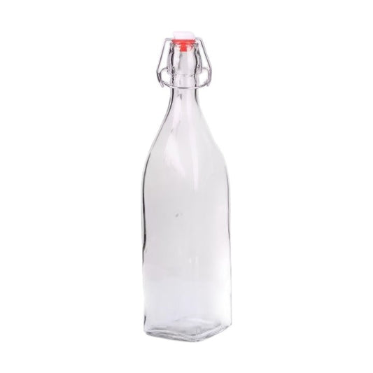 Frendorf | 1000ml Klare Leere Trink-Enzymgetränk Bier Saft Wasser Milch Glasflaschen mit Bügelverschluss