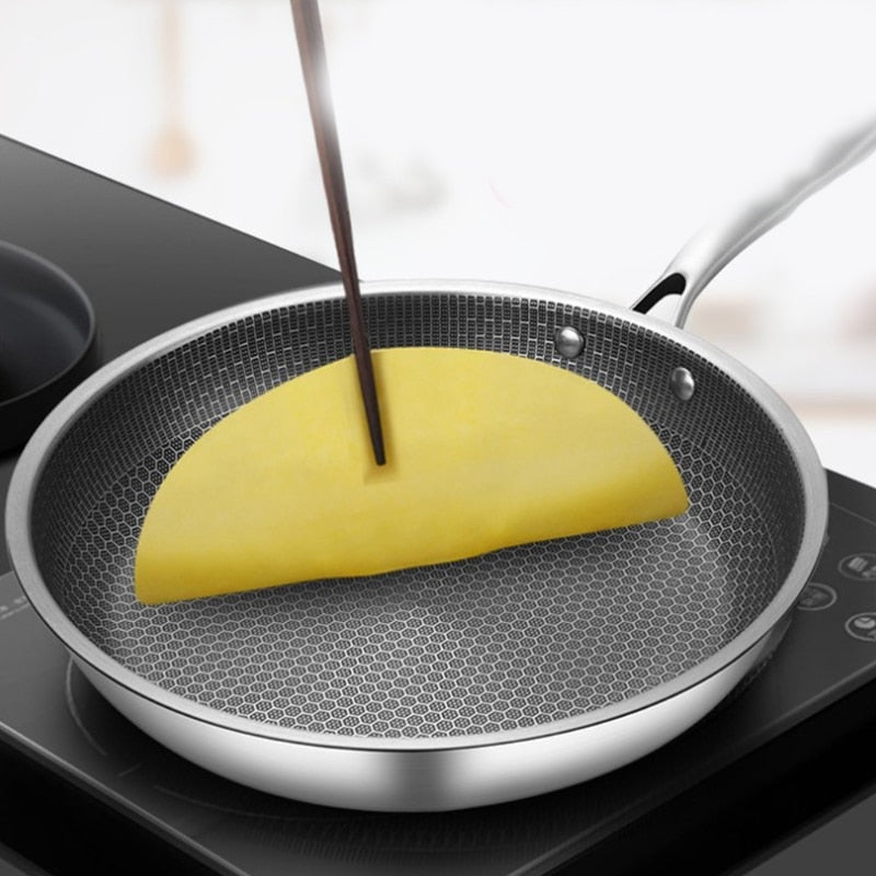 Frendorf | Hochwertige Edelstahl-Bratpfanne mit Antihaft-Pixel-Technologie – Perfekt für gesundes Braten