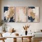 HD Nordic Abstract Wandkunst Handgemalte Ölgemälde in Blau Rosa Gold auf Leinwand