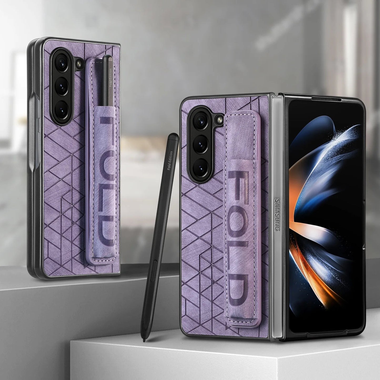 Frendorf | PU-Leder Handgelenkband Stoßfeste Telefon Rückcover Hülle Für Samsung Z Fold 6 5