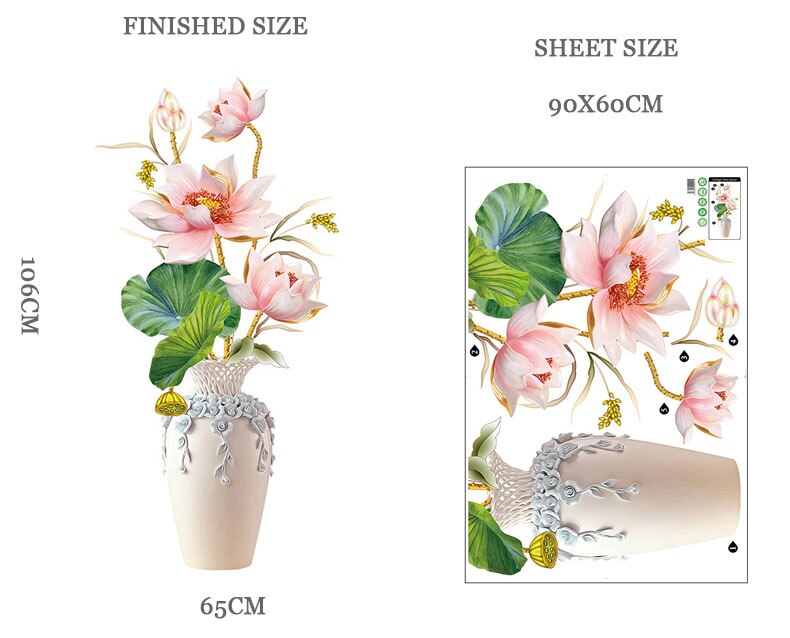 3D Pfauenblumen Stil Wandaufkleber