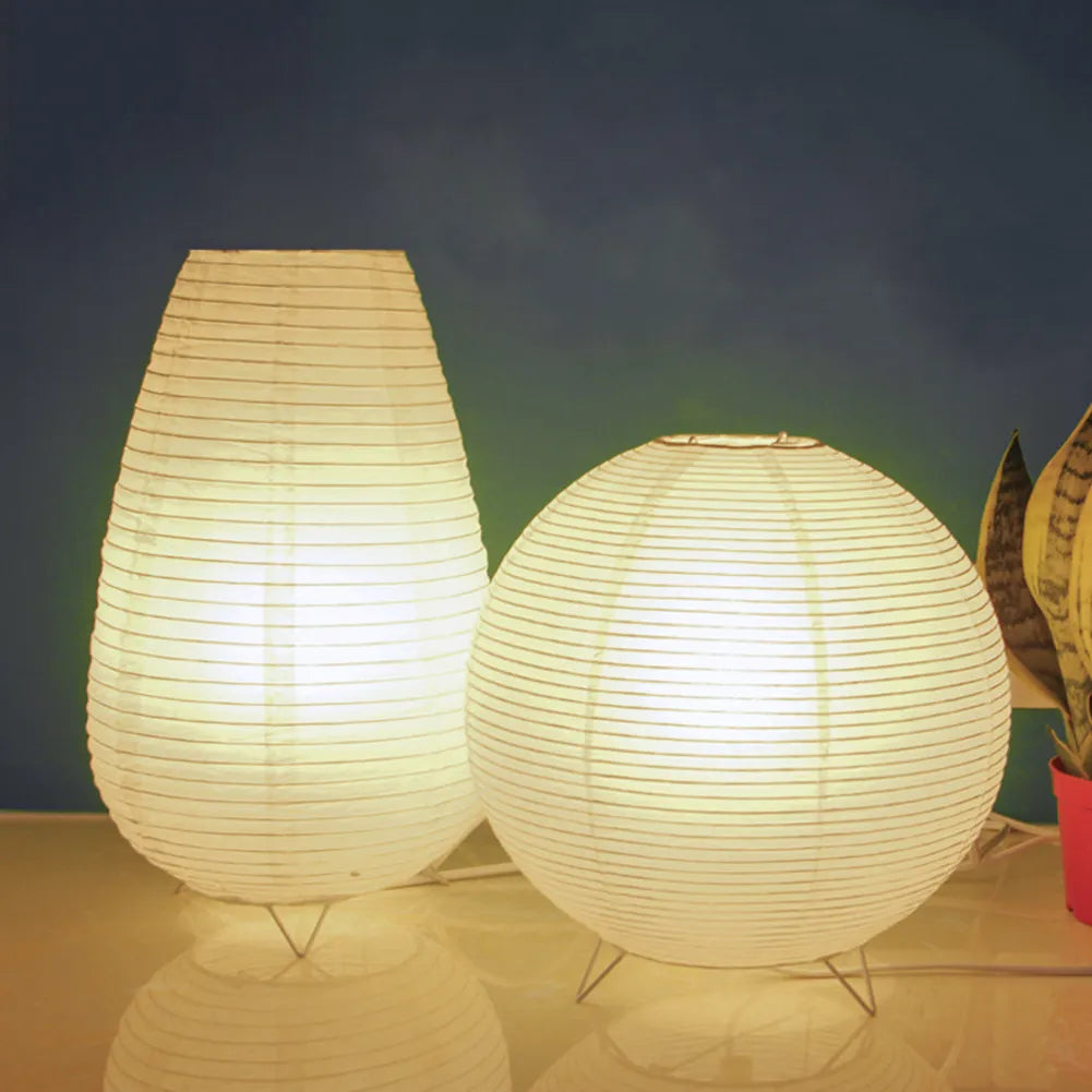 Japanischer Wabi-Sabi-Stil Reispapier Zylinderlaterne Lampe