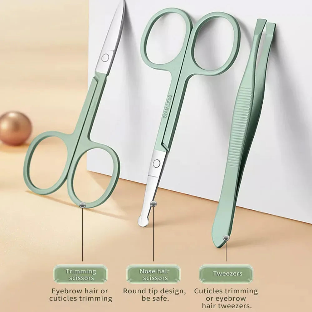 LuxNails | Professionelles Edelstahl-Maniküre- und Pediküre-Set | Tragbar & Multifunktional | Luxuriöse Aufbewahrungsbox