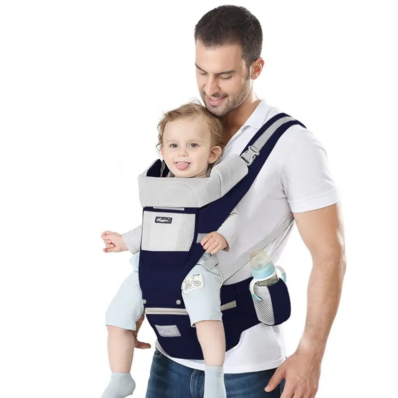 Frendorf | All-Position Babytrage - Hüftsitz Säugling Kleinkind Rucksack mit Kanguru Wickeltrage