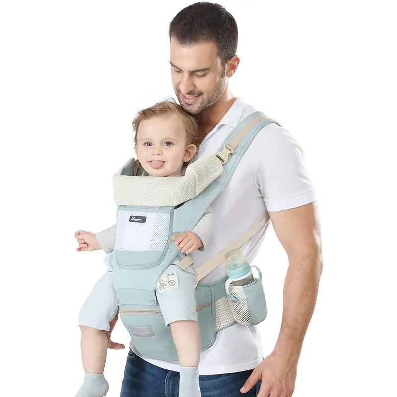 Frendorf | All-Position Babytrage - Hüftsitz Säugling Kleinkind Rucksack mit Kanguru Wickeltrage