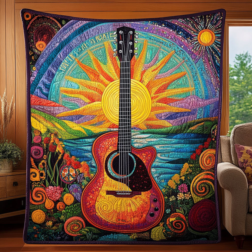 Hippie Gitarre Quilt