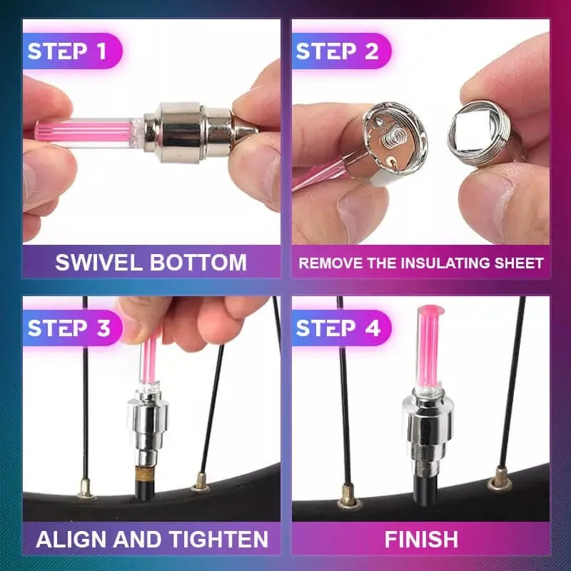 Frendorf | Hochwertige Fahrradventilbeleuchtung mit LED – Perfekt für Nachtfahrten