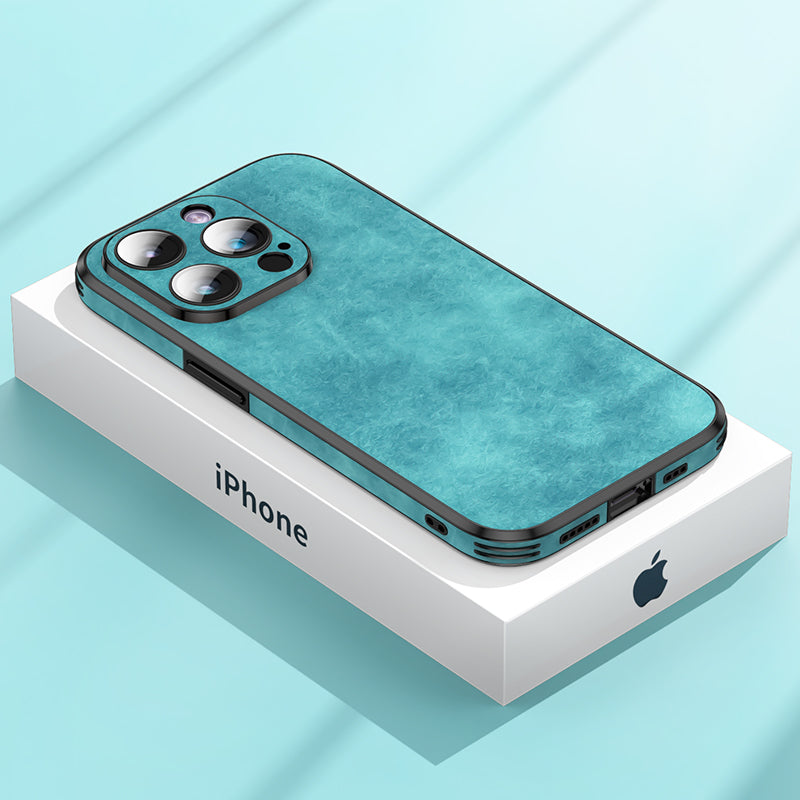 Frendorf | Hochwertige Leder-iPhone-Hülle mit stoßfester Kameraschutzabdeckung Tasche | MagSafe Case für Apple iPhone 15/14/13 Pro Max Plus | Panzer-Cover Handyhülle
