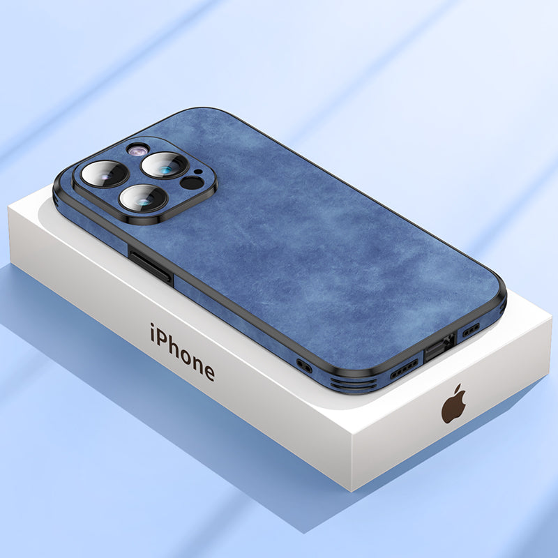 Frendorf | Hochwertige Leder-iPhone-Hülle mit stoßfester Kameraschutzabdeckung Tasche | MagSafe Case für Apple iPhone 15/14/13 Pro Max Plus | Panzer-Cover Handyhülle