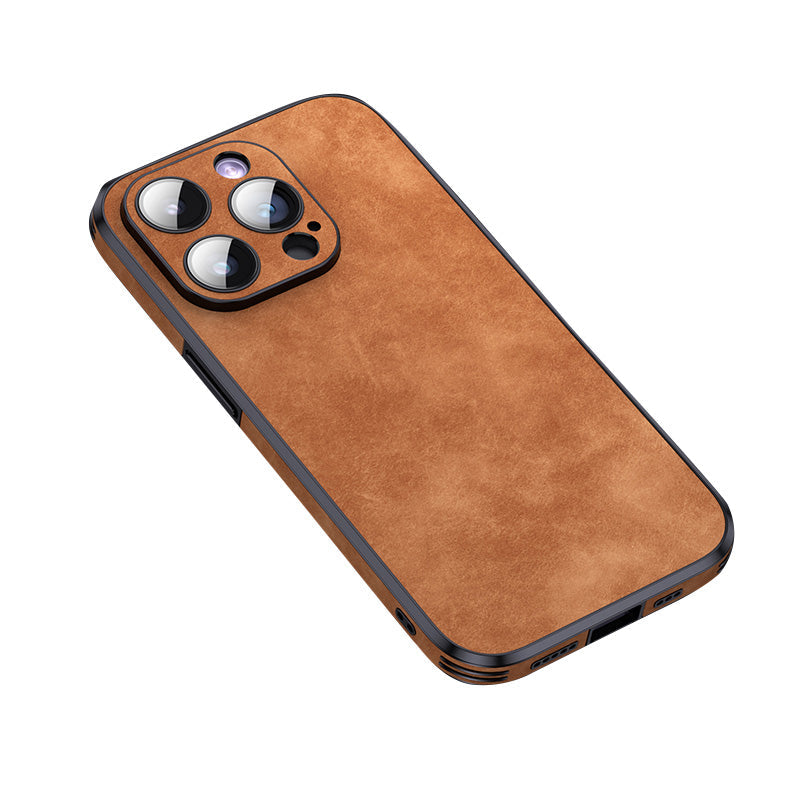 Frendorf | Hochwertige Leder-iPhone-Hülle mit stoßfester Kameraschutzabdeckung Tasche | MagSafe Case für Apple iPhone 15/14/13 Pro Max Plus | Panzer-Cover Handyhülle