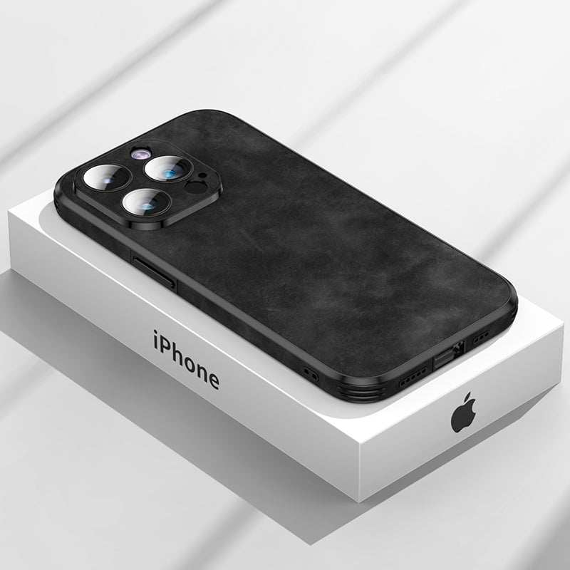 Frendorf | Hochwertige Leder-iPhone-Hülle mit stoßfester Kameraschutzabdeckung Tasche | MagSafe Case für Apple iPhone 15/14/13 Pro Max Plus | Panzer-Cover Handyhülle