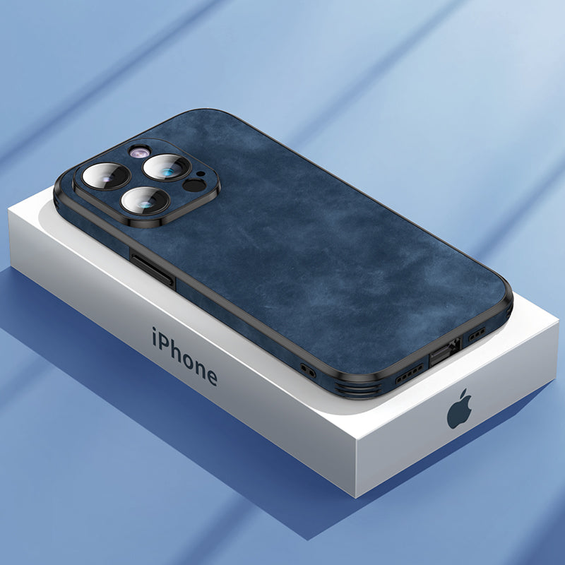 Frendorf | Hochwertige Leder-iPhone-Hülle mit stoßfester Kameraschutzabdeckung Tasche | MagSafe Case für Apple iPhone 15/14/13 Pro Max Plus | Panzer-Cover Handyhülle