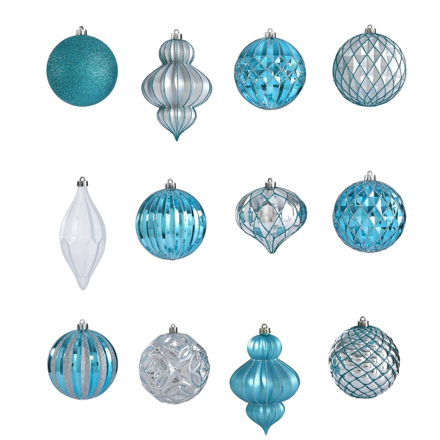 Holiday Lux bruchsicher, 12er Set Weihnachtsbaum Schmuck, 100mm mit wiederverwendbarem Karton