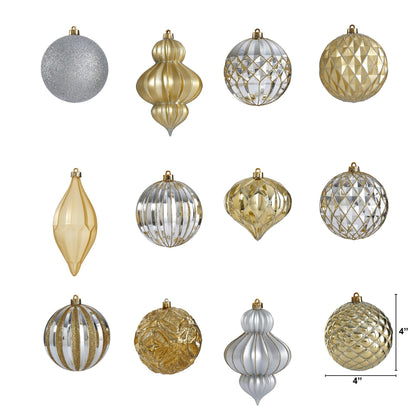 Holiday Lux bruchsicher, 12er Set Weihnachtsbaum Schmuck, 100mm mit wiederverwendbarem Karton