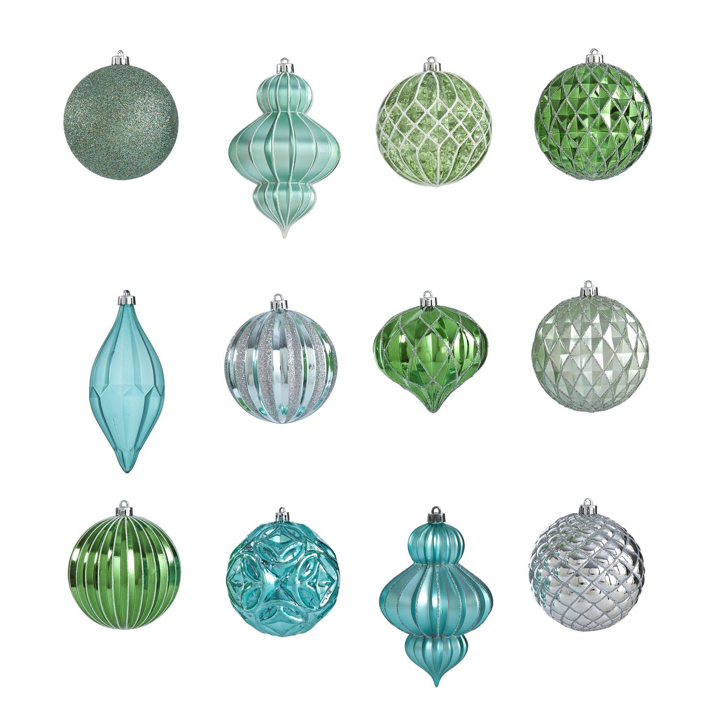 Holiday Lux bruchsicher, 12er Set Weihnachtsbaum Schmuck, 100mm mit wiederverwendbarem Karton