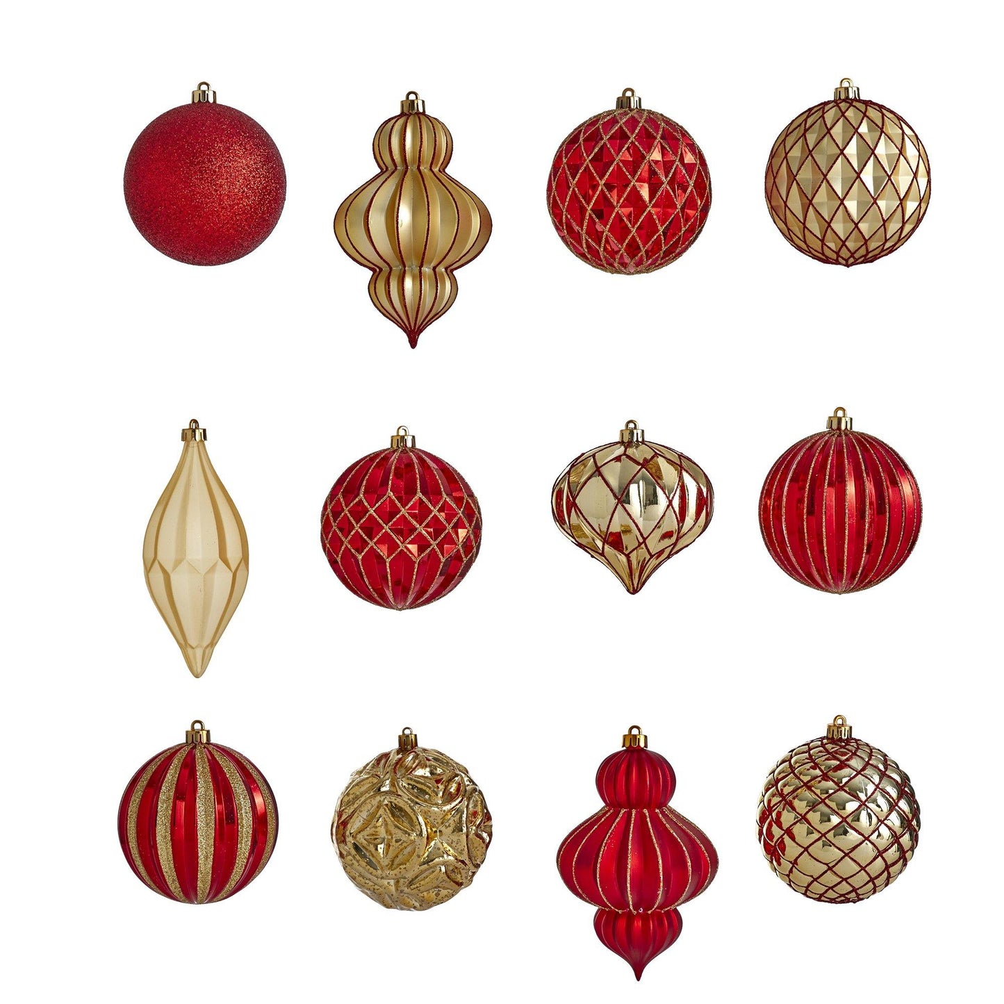 Holiday Lux bruchsicher, 12er Set Weihnachtsbaum Schmuck, 100mm mit wiederverwendbarem Karton
