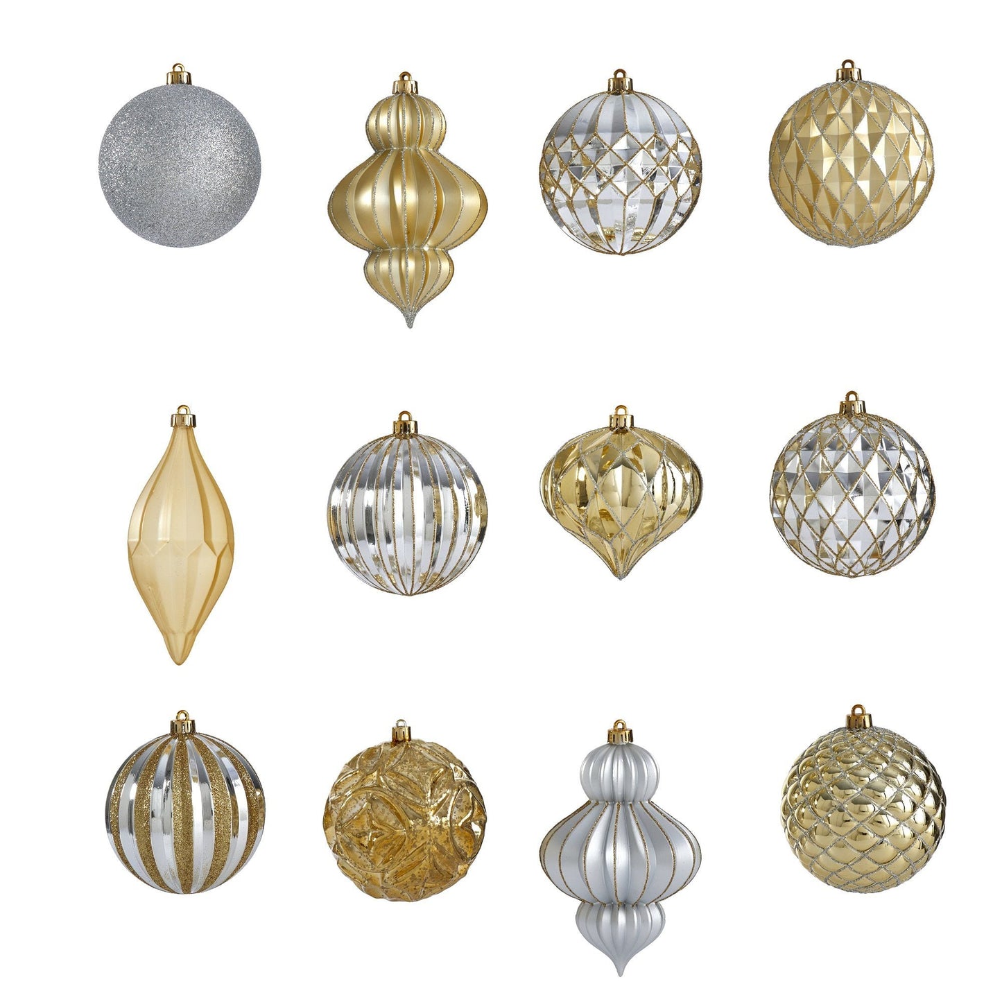 Holiday Lux bruchsicher, 12er Set Weihnachtsbaum Schmuck, 100mm mit wiederverwendbarem Karton