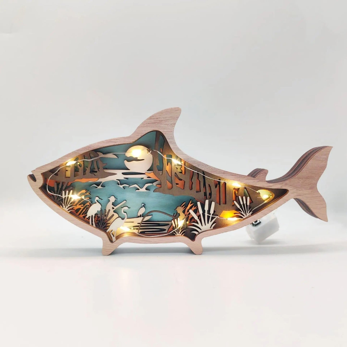 Frendorf | OceanGlow Leuchtende Muschel & Fischdekoration – Meeresinspirierte Kunst