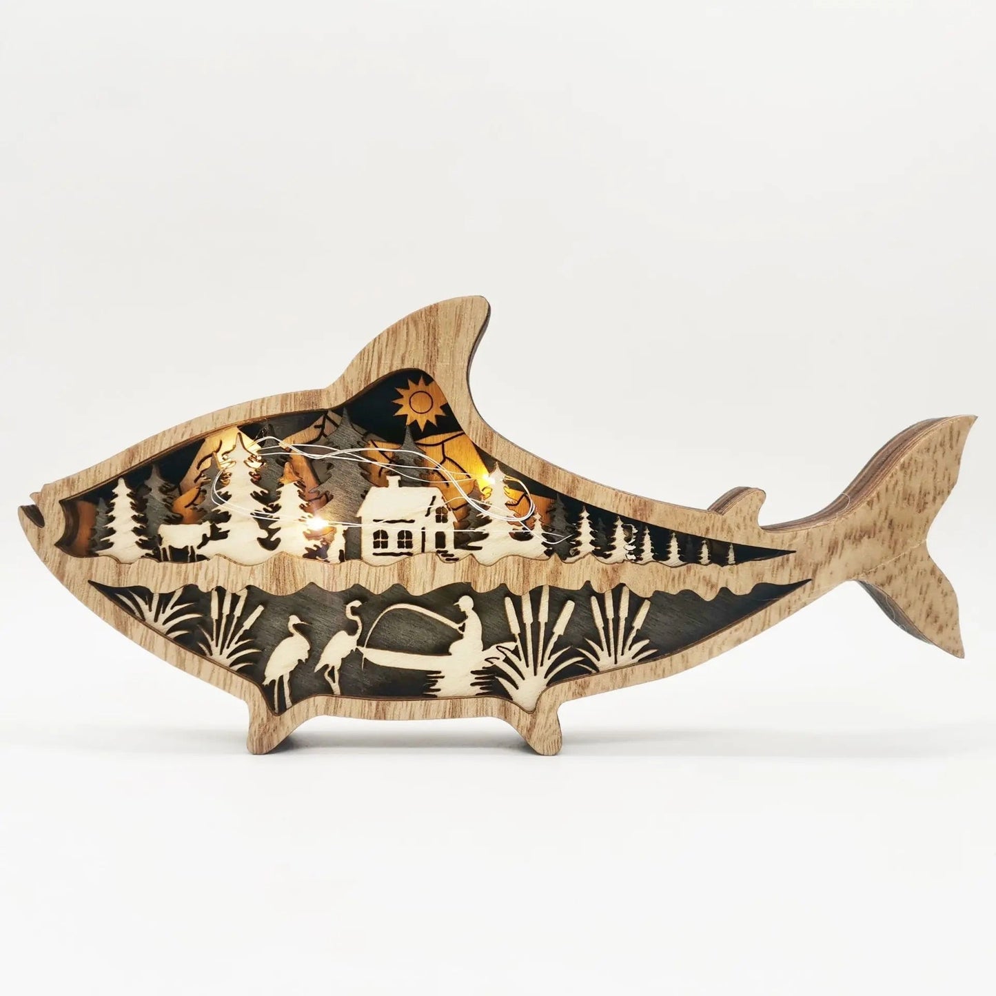 Frendorf | OceanGlow Leuchtende Muschel & Fischdekoration – Meeresinspirierte Kunst