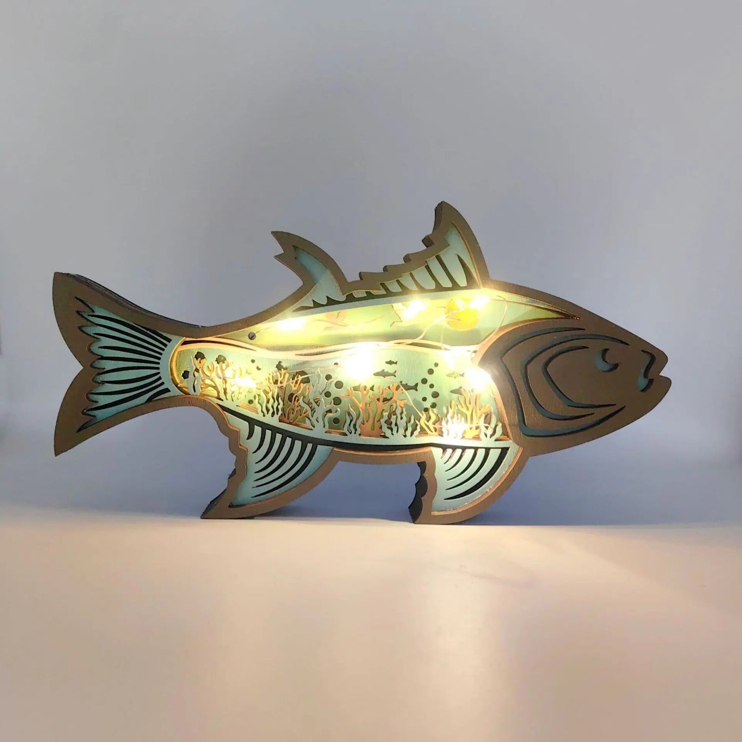Frendorf | OceanGlow Leuchtende Muschel & Fischdekoration – Meeresinspirierte Kunst