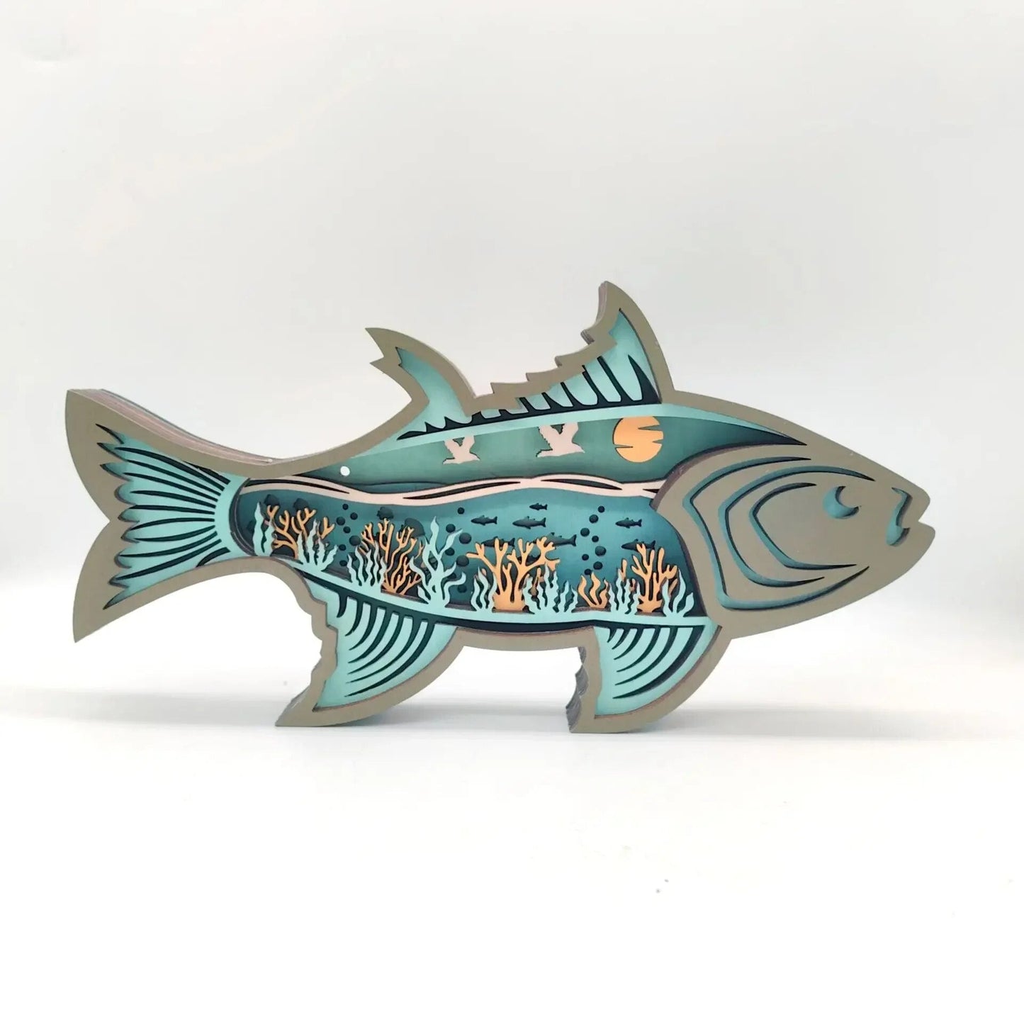 Frendorf | OceanGlow Leuchtende Muschel & Fischdekoration – Meeresinspirierte Kunst