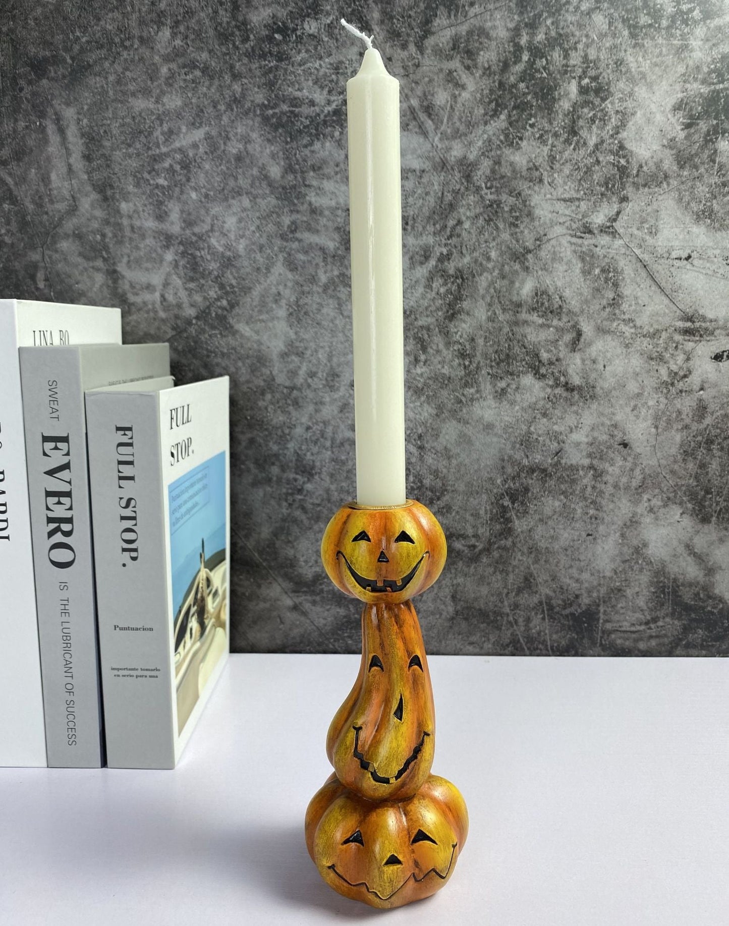 Heimdeko Halloween Kürbis Kerzenständer Dekorationen Harz Gefertigte Hohle Kerzenbasis Halloween Dekoration Kerzenständer
