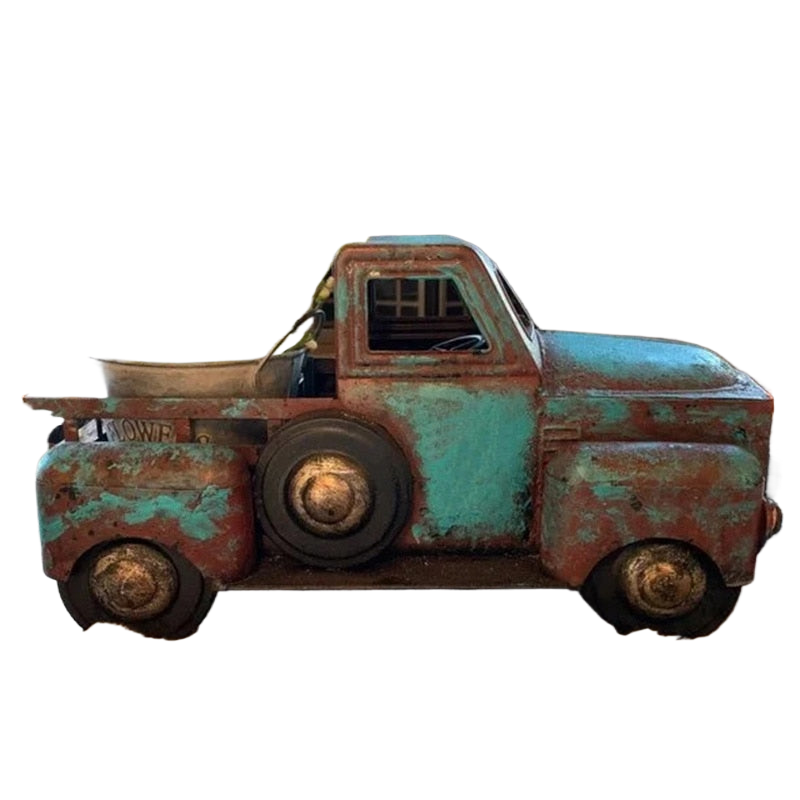 Heimdekoration Retro-Truck Mini-Blumentöpfe Sukkulente Künstliche Pflanze Harz Blumentopf Bürotisch Bastelornament Raumdeko
