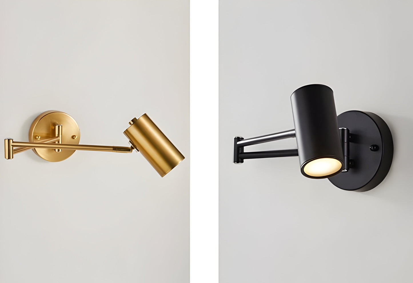 Frendorf | Adjustible Arm Wandleuchte - Flexible Gold & Schwarz Wandlampe - Wandlampen Design für Schlafzimmer