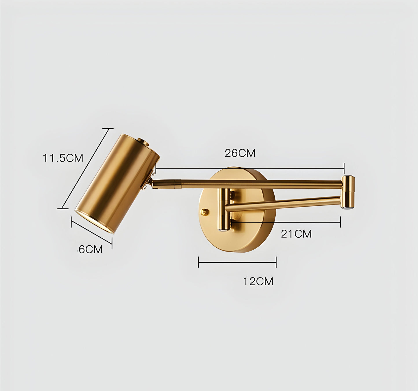 Frendorf | Adjustible Arm Wandleuchte - Flexible Gold & Schwarz Wandlampe - Wandlampen Design für Schlafzimmer