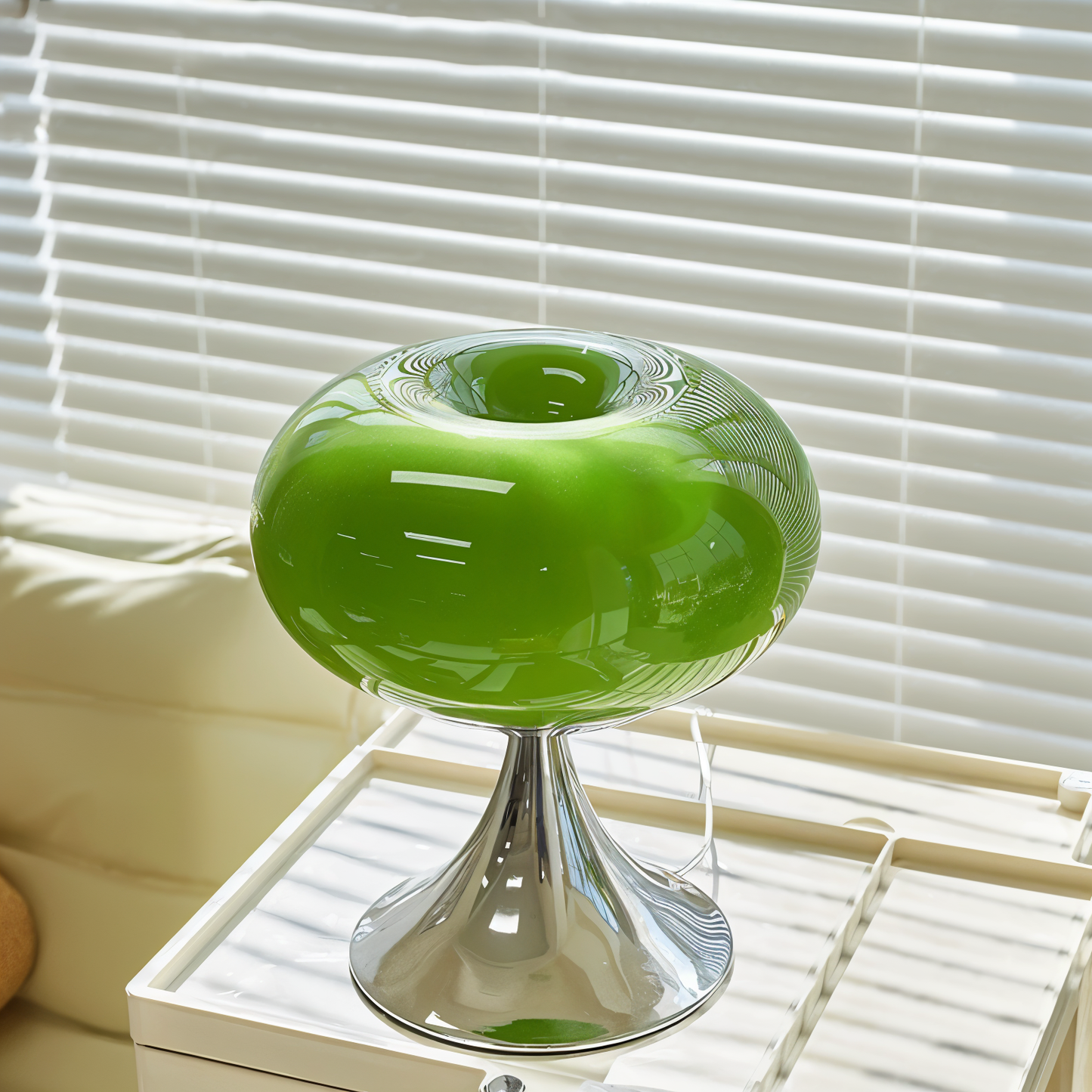 Frendorf | Apfel Lampe - Kurvige Macaron Glas Tischlampe
