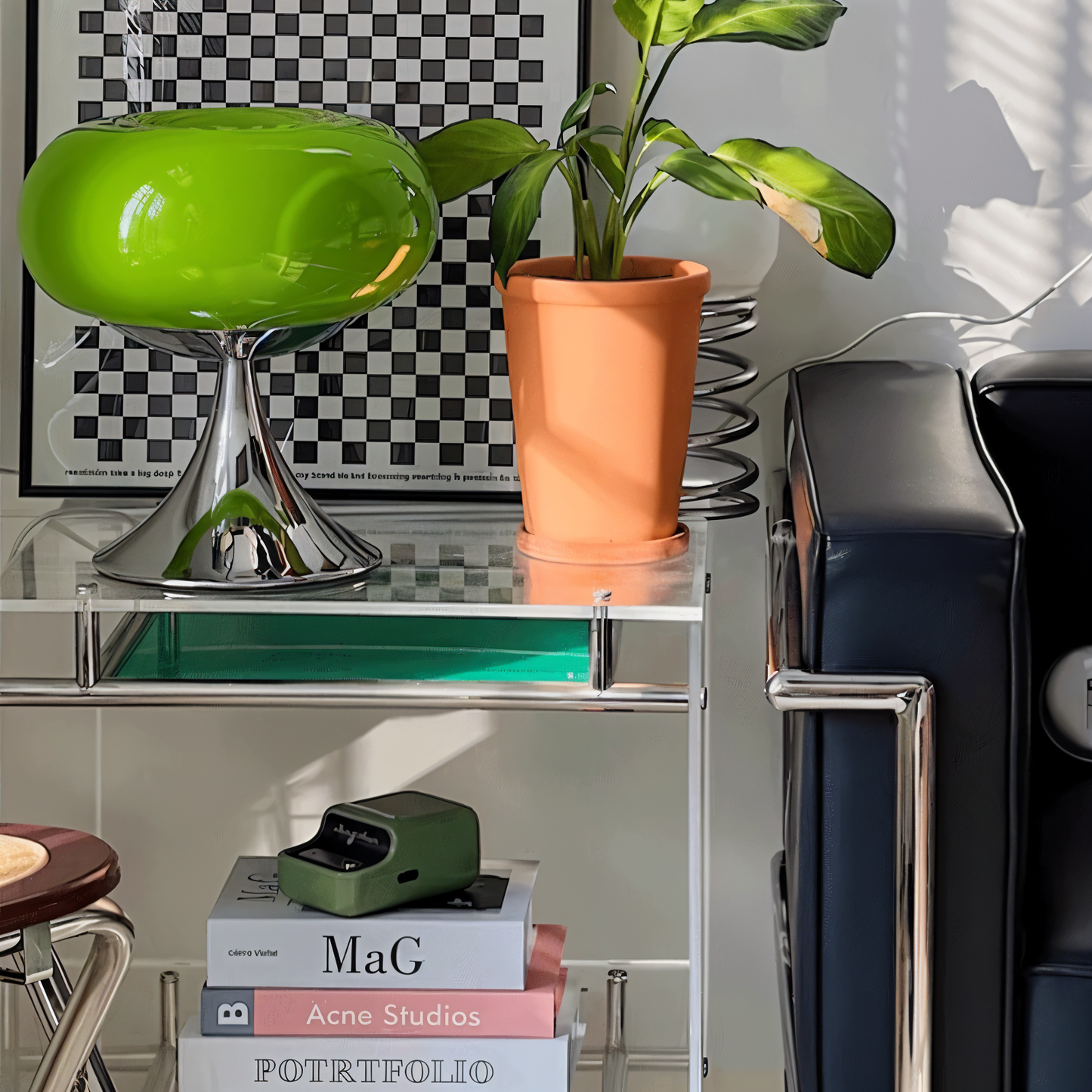 Frendorf | Apfel Lampe - Kurvige Macaron Glas Tischlampe